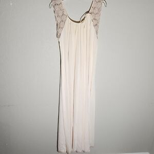 Vintage Nightgown Elegant Cream Lace flaws size XL FLAWS Coquette